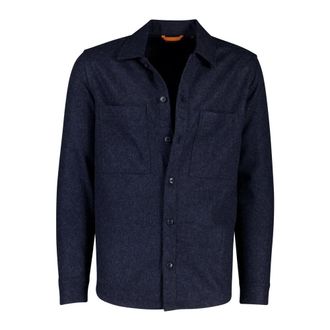 HUGO BOSS Overhemden, Heren, Blauw, 2Xl, Wol, Overshirt