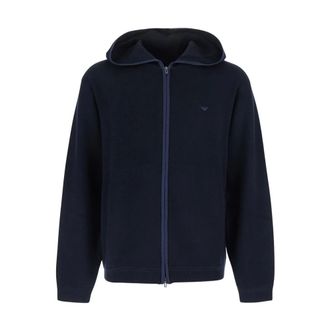Emporio Armani Heren, Sweatshirts & Hoodies, Blauw, Maat: XL Wol