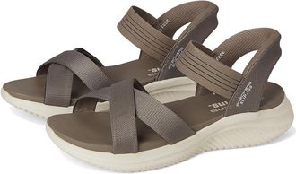 Skechers Ultra Flex 3.0 - Never Netter Hands Free Slip-Ins Womens Sandals Dark Taupe : 8.5 B - Medium, Synthetic
