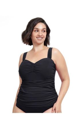 Gottex Tutti Frutti Plus Size Sweetheart Underwire Tankini Top in Black at Nordstrom, Size 18W