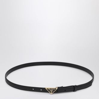 Prada Black Saffiano belt with triangle logo