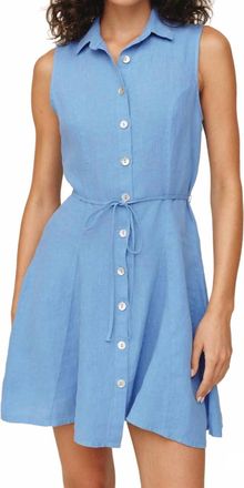 Bella Dahl Sleeveless Shirt Dress In Ocean Blue