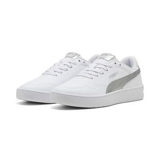 Puma Sneaker PUMA COURT LALLY METALLIC WHISPER, Damen, Gr. 37,5, puma wei&szlig;, puma silber, Synthetik, Schuhe Sneaker
