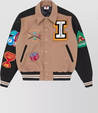 Icecream appliqu&eacute; bomber jacket