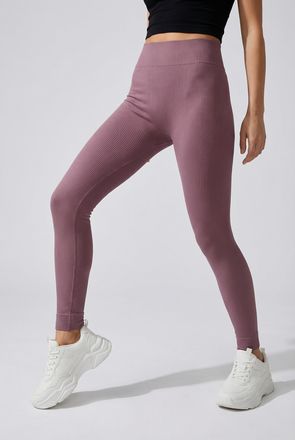 Only Play Trainingstights ONLY PLAY ONPJAIA LIFE HW LOUNGE, Damen, Gr. XS, N-Gr, rose braun, Rippware, Obermaterial: 75% Nylon, 15% Polyamid, 10% Elasthan, unif