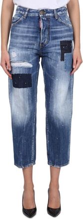 Dsquared2 Blue Straight High Rise Jeans