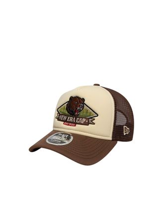 New Era Mens Trucker Cap 9forty A-Frame Light Beige Crown Fronts: Nylon Hat