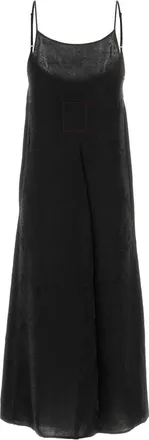 Uma Wang Womens Black Viscose Blend Anaya Dress Exterior: Cupro Abiti