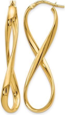 Diamond2Deal 14K Yellow Gold Infinity Shape Hoop Earrings