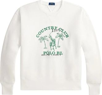 Ralph Lauren Graphic Crewneck - Heren - Sweatshirts - Wit - M - Katoen - Hoodies & sweatvesten
