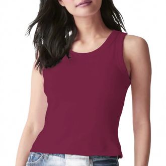 Michael Stars Womens Mina Cropped Tank Top In Plum