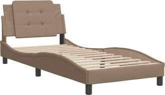 vidaXL Estructura Cama Sin Colch&oacute;n Cuero Sint&eacute;tico Capuchino 80x200 Cm Vidaxl