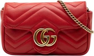 Gucci Pre-owned Mini Bags, female, Red, Size: ONE SIZE Pre-owned Quilted Crossbody Bag