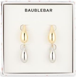 BaubleBar Set of 2 Two-Tone Teardrop Stud Earrings in Gold/silver at Nordstrom Rack
