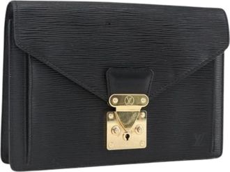 Louis Vuitton Pre-owned Clutch - Dames - Vintage Clutch - Zwart - ONE Size - Leer - Vintage