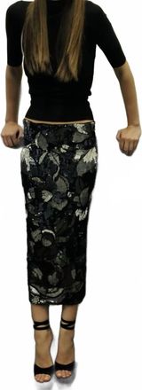 Le Superbe Garden Midi Skirt In Midnight