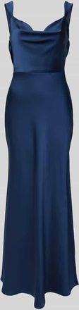 Laona Slim Fit Abendkleid aus Satin in Dunkelblau, Gr&ouml;&szlig;e 32