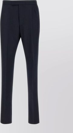 Thom Browne wool pants with backstrap and iconic stripes