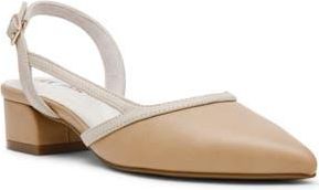 Anne Klein Untie Slingback Block Heel Pump in Biscotti Pu at Nordstrom Rack, Size 5.5