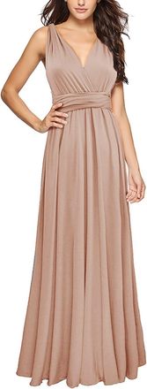 Generic Wrap Dress Long Multiway Dresses Dresses for Bridesmaids Wedding Guest Dresses for Women S XL Formal Dress for Women Wedding Guest (A, XL)
