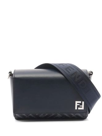 Fendi 2020s FF Squared Compact leather shoulder bag - unisex - Calf Leather - One Size - Blue