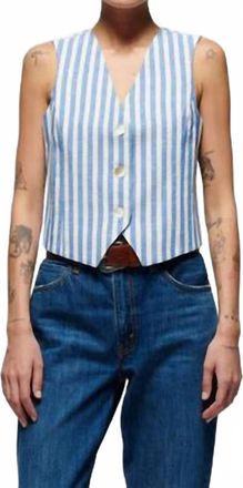 Nation Ltd Maddie Stripe Vest In Parisian Blue