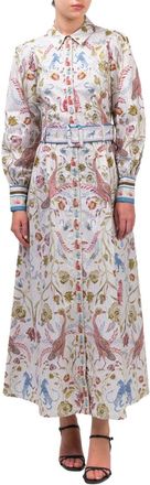 Marchesa Cotton Poplin Collared Maxi Dress