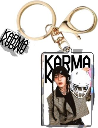 Generic Stray-kids key chain Acrylic Keychain KARMA keyring sk-z key chain stay keyring (I.N)