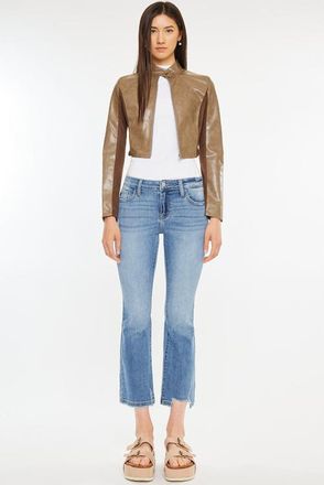 Kancan Savanna Essentials Mid Rise Cropped Flare Jeans in Medium Wash at Nordstrom, Size 25