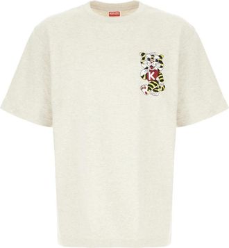 Kenzo Wild Tiger Geborduurd Oversized T-shirt - Heren - T-shirts - Grijs - M - Katoen - Tops