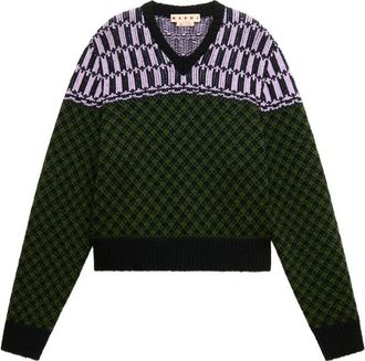 Marni Jacquard-knit Geometric-motif Sweater