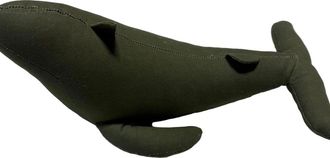 Puebco Vintage Fabric Stuffed Whale in Olive at Nordstrom