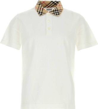 Burberry White Shirt Collar Polo
