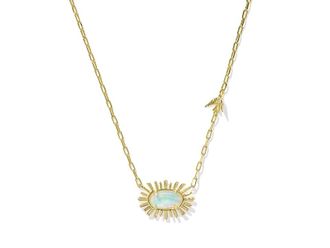 Kendra Scott Elisa Bird Short Pendant Womens Necklace Womens Necklace Gold Opalite Illusion, Brass