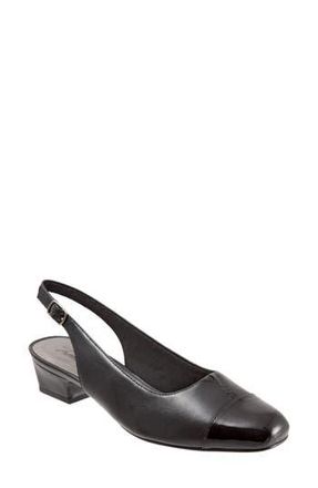 Trotters Dea Slingback in Black Leather /Black Patent at Nordstrom Rack, Size 8