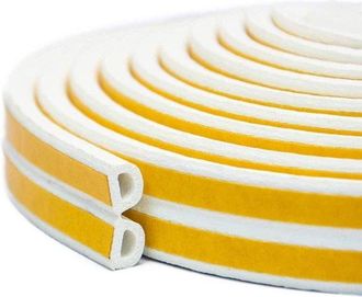 No Brand Burlete Autoadhesivo Tipo D - 6 Metros Blanco - Barrera Contra Corrientes De Aire Fr&iacute;o, Insonorizado, Impermeable Y A Prueba De Polvo