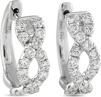 Luxury Bazaar 18K White Gold 0.67ct Diamond Earrings AER-10961