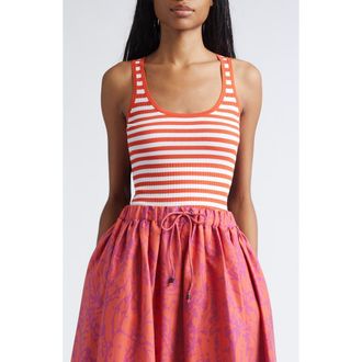 Max Mara Ghiro Variegated Rib Tank in Coral at Nordstrom, Size X-Small