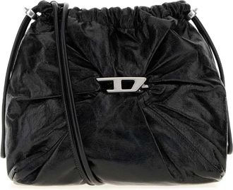 Diesel Scrunch-D Bucket - Dames - Schoudertassen - Zwart - ONE Size - Leer - Tassen