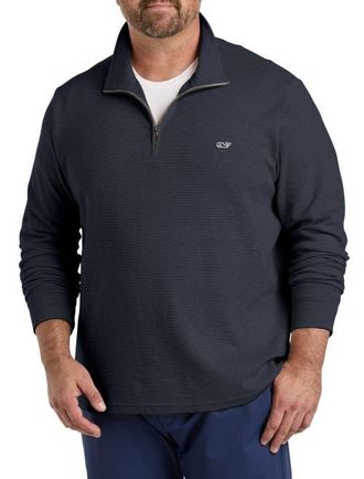 Vineyard Vines Big & Tall Saltwater 1/4-Zip Pullover in Black at Nordstrom, Size 2X Big