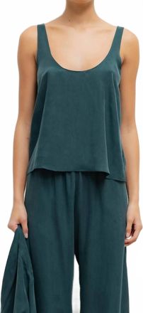 Leset Kim Scoop Tank Top In Spruce