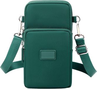 Generic Solid Color Versatile Mobile Phone Bag Small Crossbody Bag Vertical Change Bag Large Bags for Women for Work (Green, One Size)