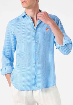 MC2 Saint Barth Man Striped Linen Pamplona Shirt