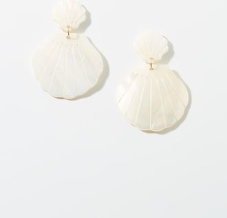 Simons Womens Double-seashell large earrings