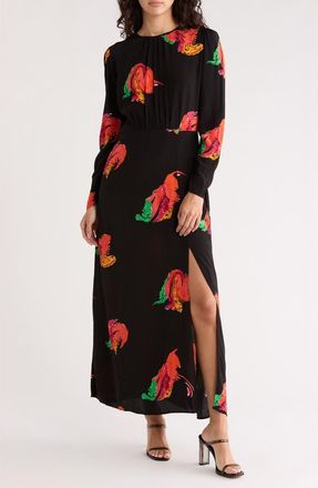 Desigual Floral Long Sleeve Dress in Black at Nordstrom Rack, Size X-Large