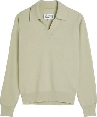 Maison Margiela Wool Polo Jumper - Light Green - S (UK8-10 / S)