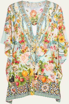 Camilla Magic Of The Mercado Ring-Front Short Caftan