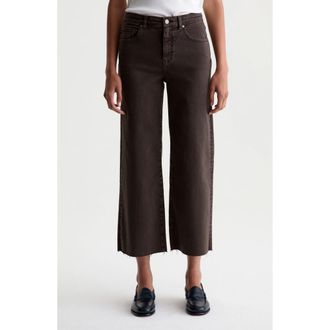 AG - Adriano Goldschmied Saige Raw Hem Ankle Wide Leg Jeans in Sulfur Burnt Umber at Nordstrom, Size 25