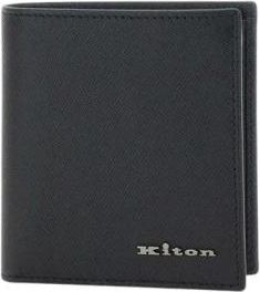 Kiton Zwarte Leren Bifold Portemonnee - Heren - Portefeuilles - Zwart - ONE Size - Accessoires