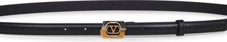 Valentino Garavani Mens Black Vlogo Signature Belt Calf Leather